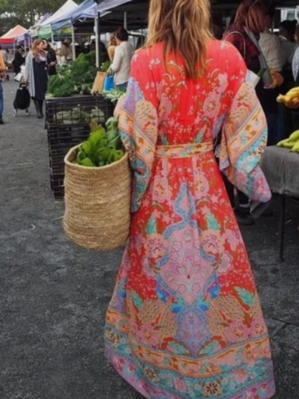 Spell Red Lotus Kimono Sleeve Maxi Gown | Red | XS | Boho Formal Dress